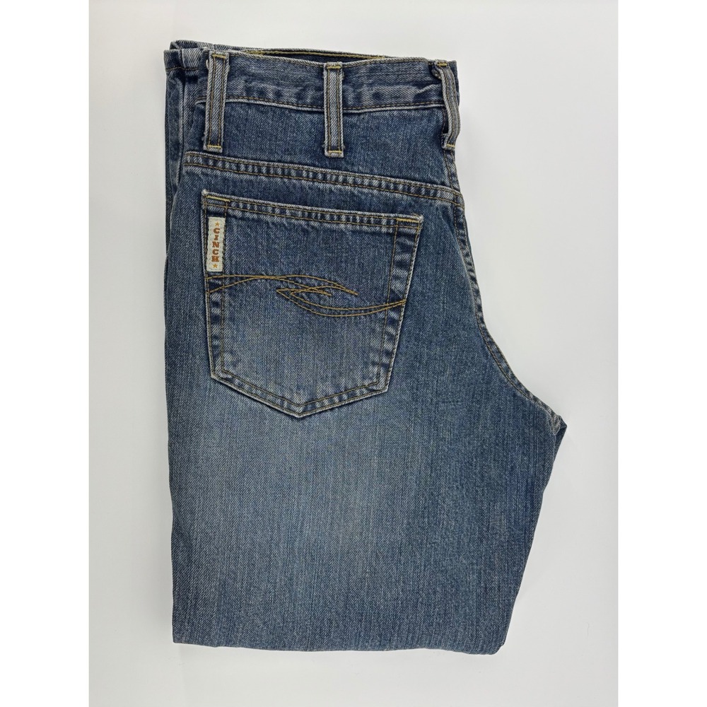 Cinch Dooley Jeans Men 28x36 Blue Denim Relaxed Straight Leg Boot Cut
